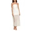 Line & Dot Amara Womens Strapless Mixed Media Maxi Dress In White