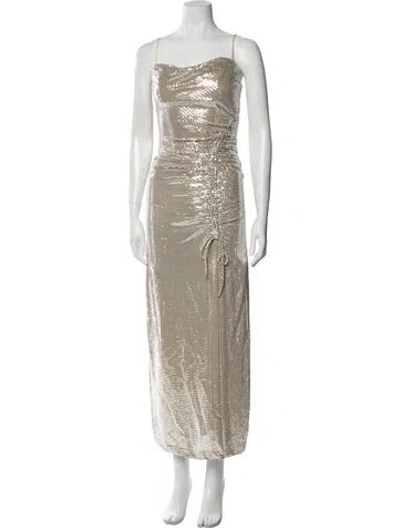 Pre-owned Line & Dot Animal Print Long Dress In Neutral