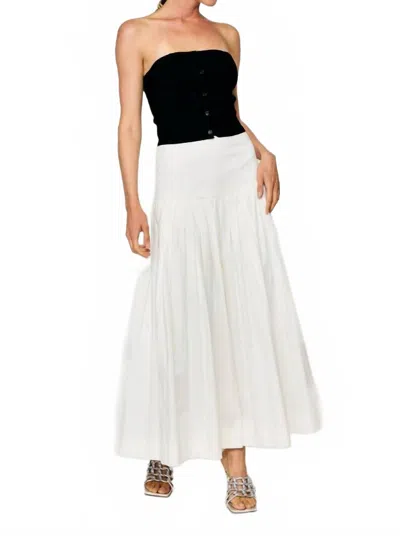 Line And Dot Anitha Pleated Skirt In White