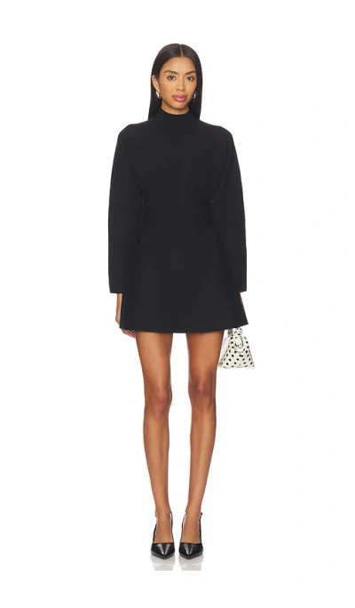 Line & Dot Anzu Peplum Sweater Mini Dress In Black