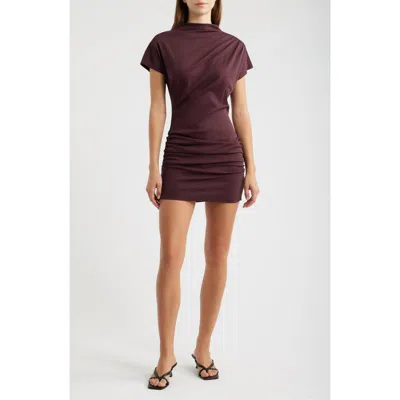 Line & Dot Archer Pleated Minidress In Purple