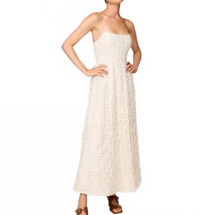 Line And Dot Aris Strapless Maxi Dress In White