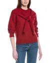 Line & Dot Double Layer Sweater In Burgundy