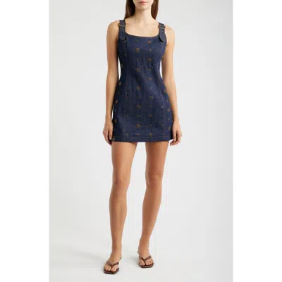 Line & Dot Attina Minidress In Blue