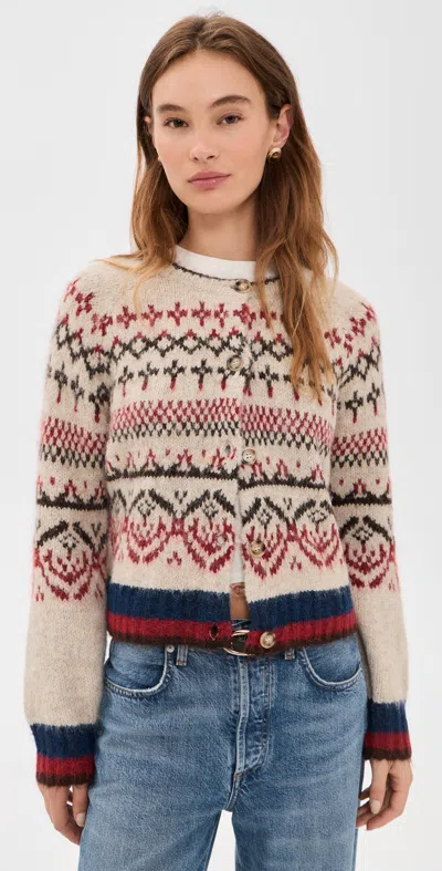 Line & Dot Ax Fair Isle Sweater Multi In White