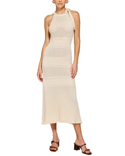 Line & Dot Azie Crochet Midi Dress In Neutral
