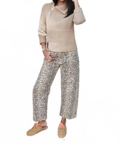 Line And Dot Bassett Zipper Sweater In Taupe In Gray