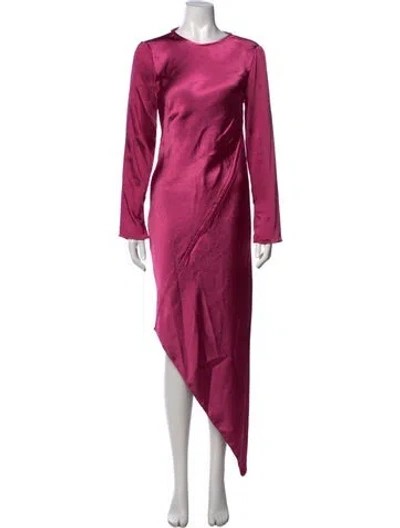 Pre-owned Line & Dot Bateau Neckline Long Dress In Pink