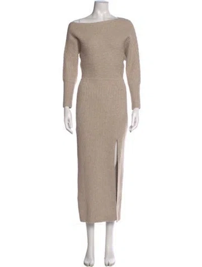Pre-owned Line & Dot Bateau Neckline Long Dress W/ Tags In Neutral