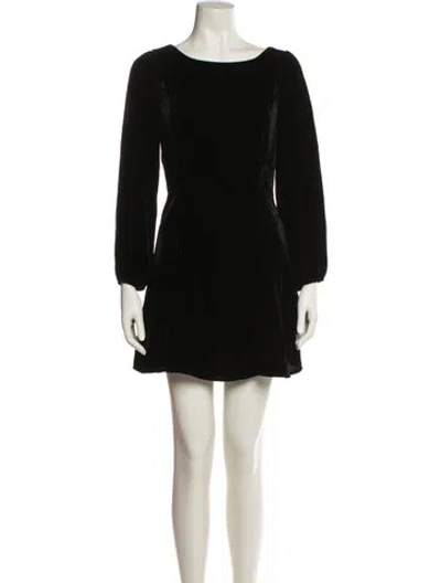 Pre-owned Line & Dot Bateau Neckline Mini Dress In Black