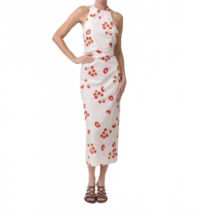 Line And Dot Bellissimo Midi Dress In Ivory In White