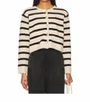 Line And Dot Benni Stripe Cardigan In Tan/black In Multi
