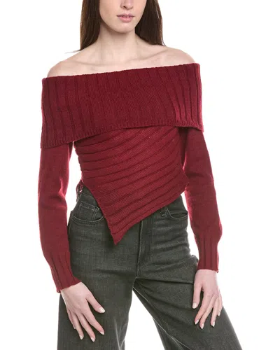 Line & Dot Betty Sweater In Burgundy