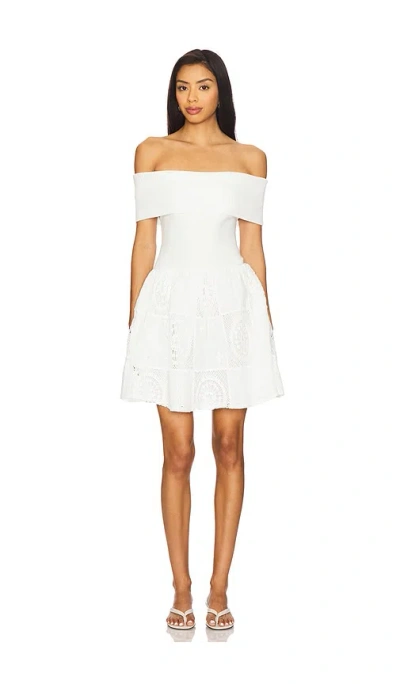 Line & Dot Biva Mix-media Mini Dress In White