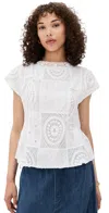 Line & Dot Biva Tunic Top White In White