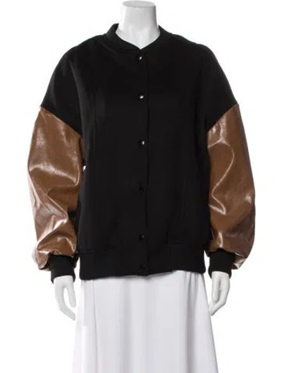 Pre-owned Line & Dot Bomber Jacket In Black