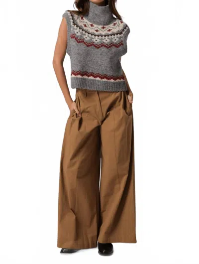 Line And Dot Brennan Turtleneck Vest In Grey In Gray