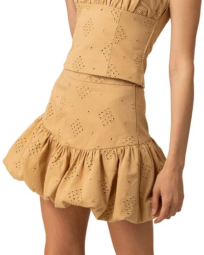 Line & Dot Devin Bubble Mini Skirt In Yellow