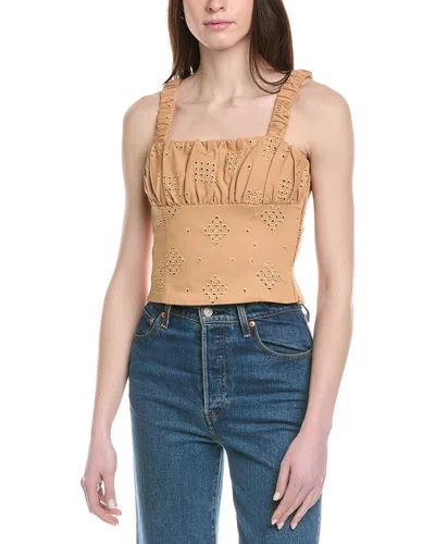 Line & Dot Brin Top In Brown