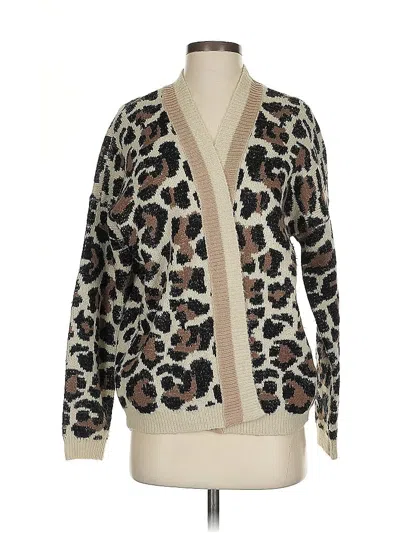 Pre-owned Line & Dot Cardigan Sweater In Brown