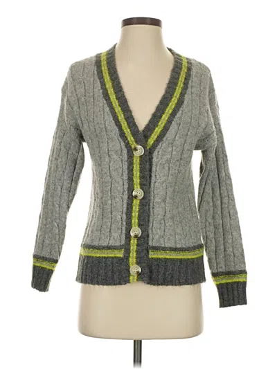 Pre-owned Line & Dot Cardigan Sweater In Gray