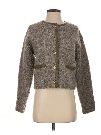 Pre-owned Line & Dot Cardigan Sweater In Gray