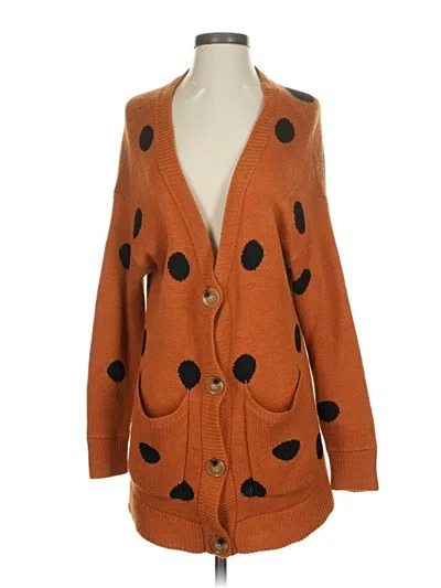 Pre-owned Line & Dot Cardigan Sweater In Orange