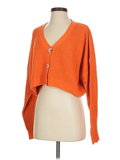 Pre-owned Line & Dot Cardigan Sweater In Orange