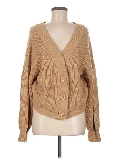 Pre-owned Line & Dot Cardigan Sweater In Tan