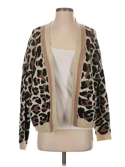 Pre-owned Line & Dot Cardigan Sweater In Tan