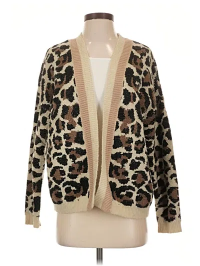Pre-owned Line & Dot Cardigan Sweater In Tan