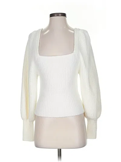 Pre-owned Line & Dot Cardigan Sweater In White