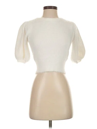 Pre-owned Line & Dot Cardigan Sweater In White