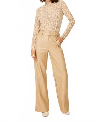 Line And Dot Carmela Leather Pants In Tan