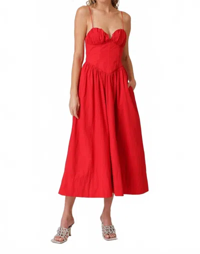 Line And Dot Carmin Maxi Dress In Red