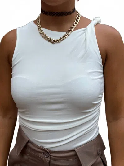 Line And Dot Cassey Top In Ivory In White