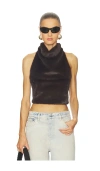 Line & Dot Cassidy Faux Fur Top In Brown