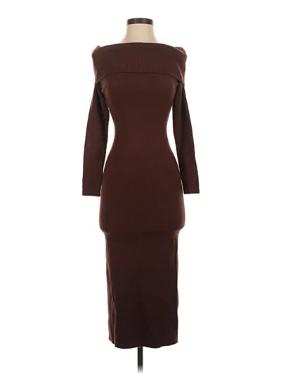 Pre-owned Line & Dot Casual Dress In Brown