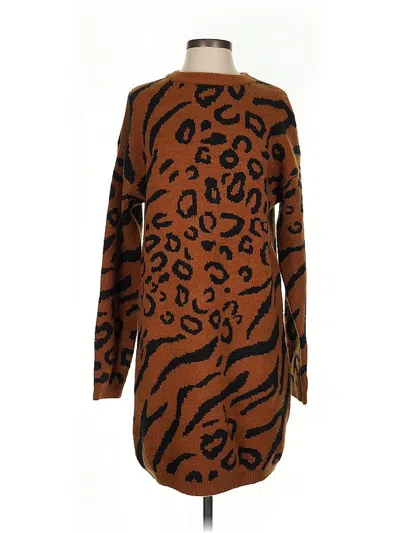 Pre-owned Line & Dot Casual Dress In Brown
