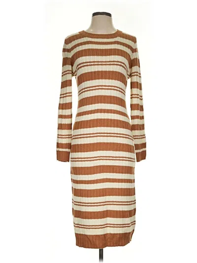 Pre-owned Line & Dot Casual Dress In Brown