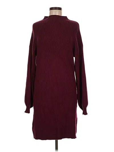 Pre-owned Line & Dot Casual Dress In Burgundy