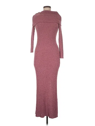 Pre-owned Line & Dot Casual Dress In Burgundy