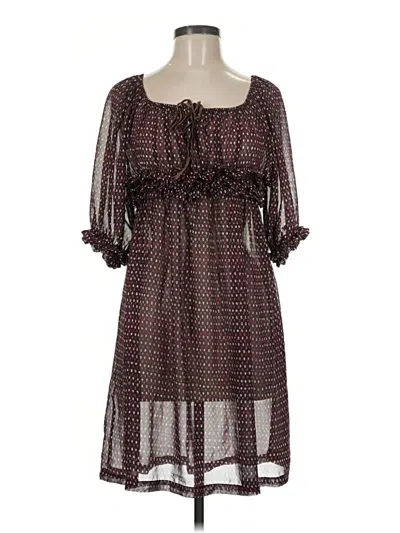 Pre-owned Line & Dot Casual Dress In Burgundy
