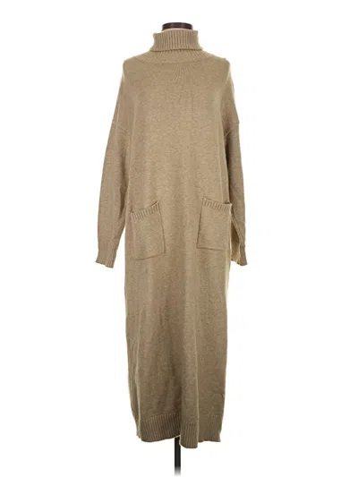Pre-owned Line & Dot Casual Dress In Tan