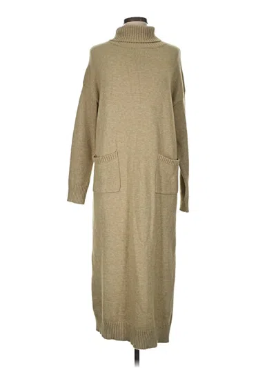 Pre-owned Line & Dot Casual Dress In Tan