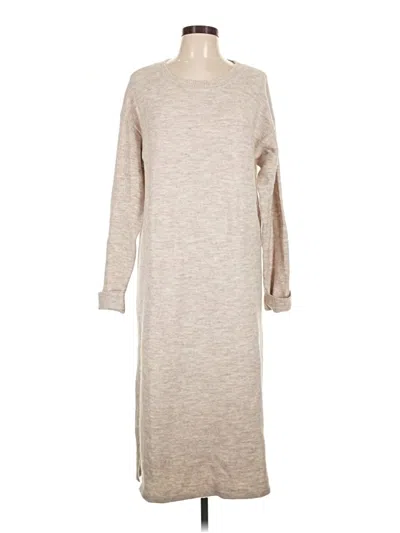 Pre-owned Line & Dot Casual Dress In Tan