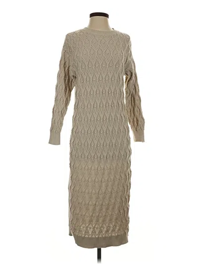 Pre-owned Line & Dot Casual Dress In Tan