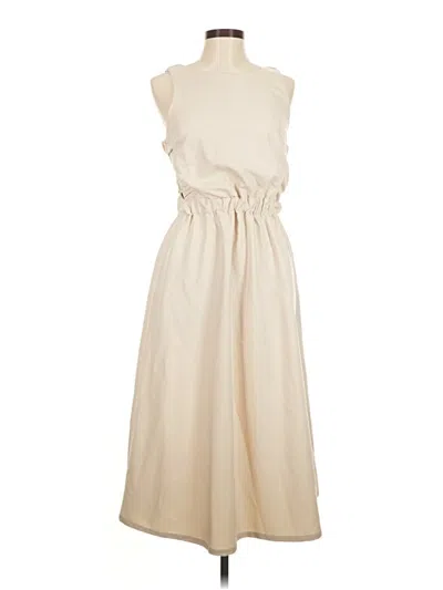 Pre-owned Line & Dot Casual Dress In White