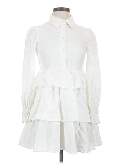 Pre-owned Line & Dot Casual Dress In White