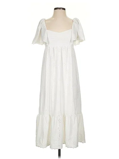 Pre-owned Line & Dot Casual Dress In White